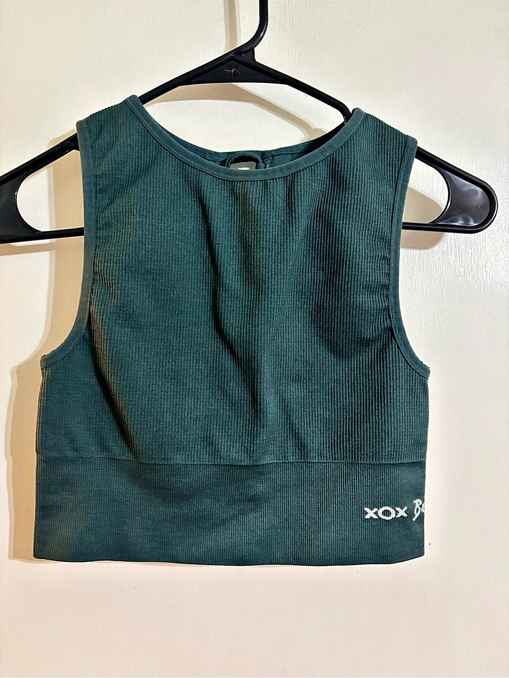 Betsey Johnson XOX Seamless Ribbed High-Neck Sports Bra/Crop Top